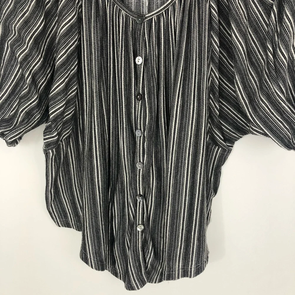 4/$25 By Together Striped Buttondown Dolman Sleeve Top